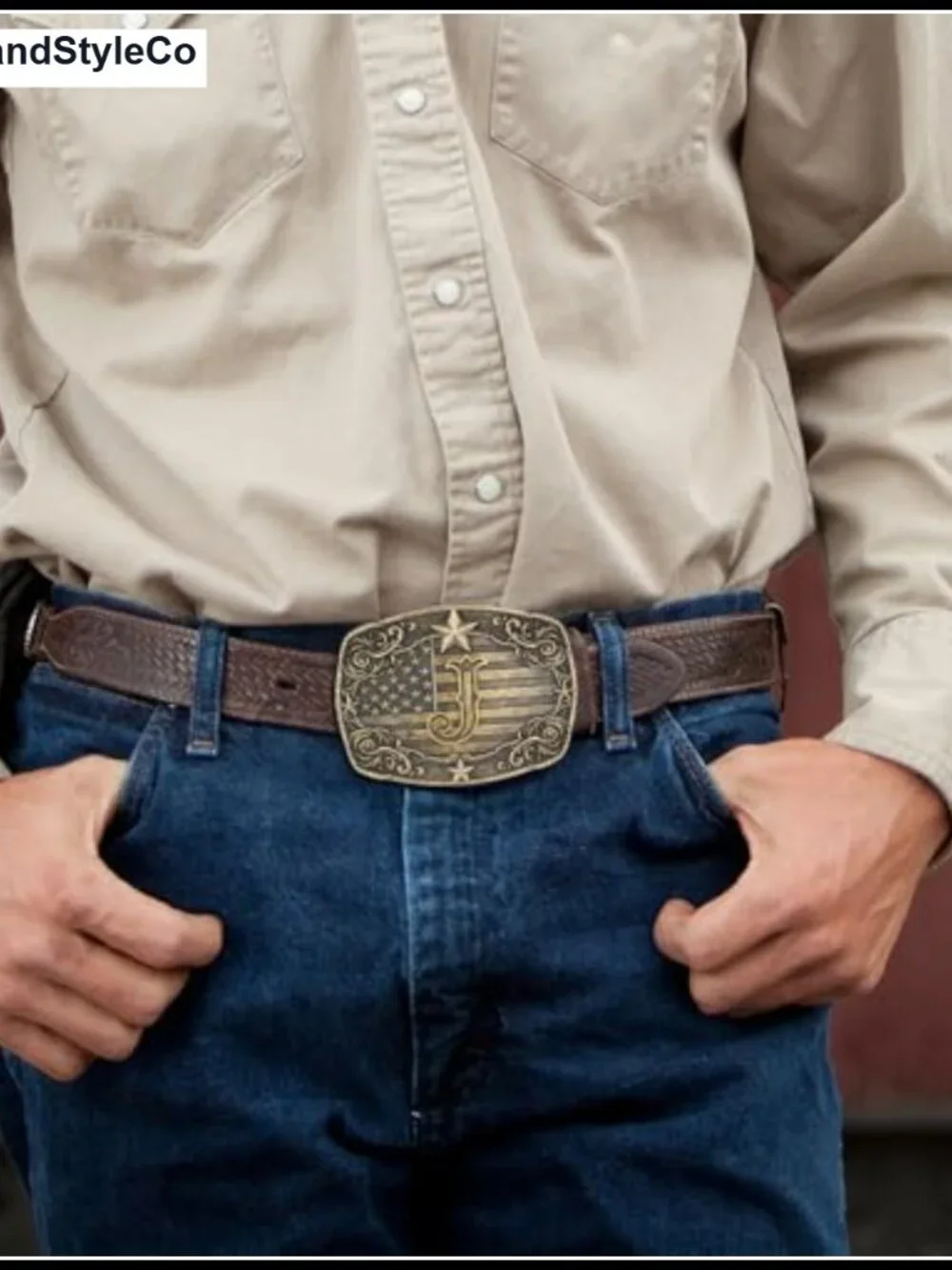 Initial Letter Cowboy Belt Buckle Zinc Alloy Western Belt Buckle Adult